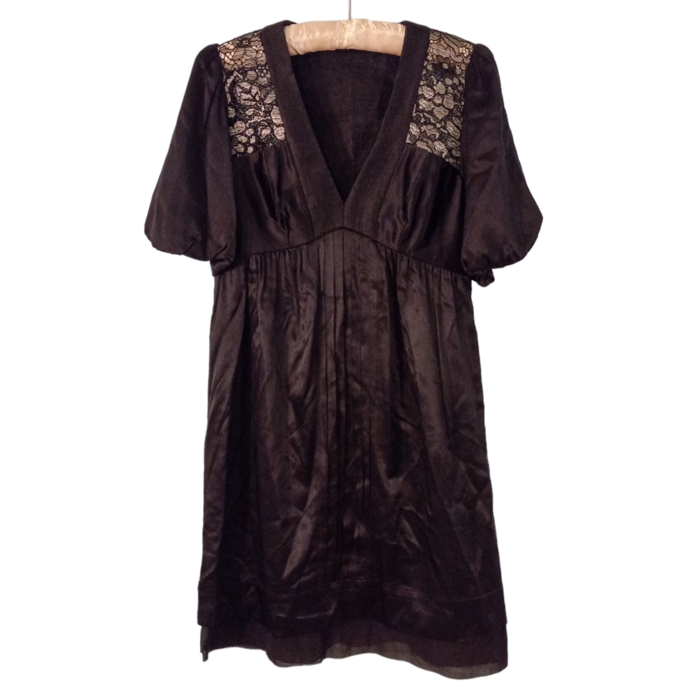 Development by Erica Davies Silk Satin Lace Detail Dress | US 4